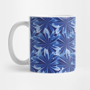 Indigo Blue Flower Tie Dye Shades of Blue and White Mug